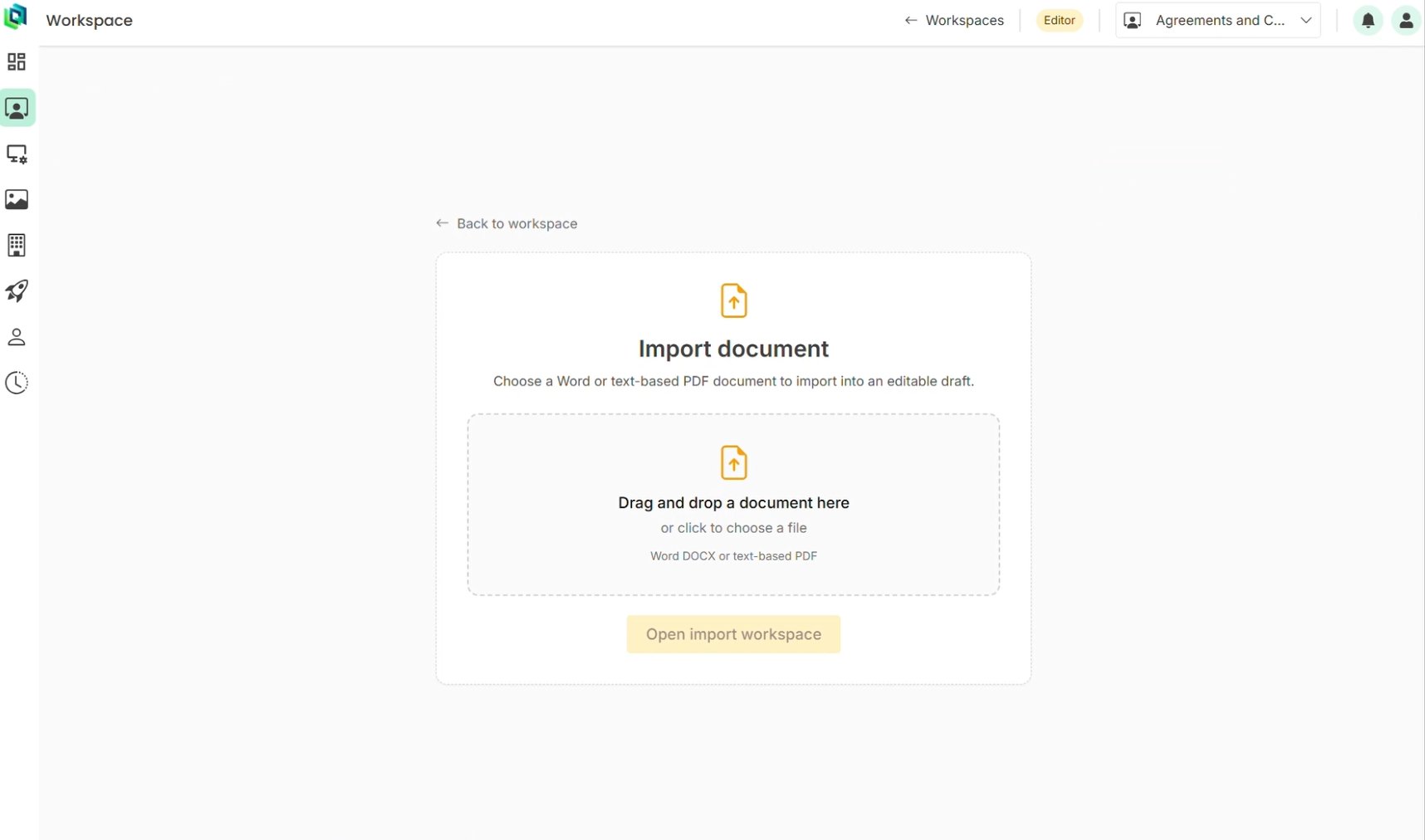 Import an existing Word or PDF document into TemplatePoint