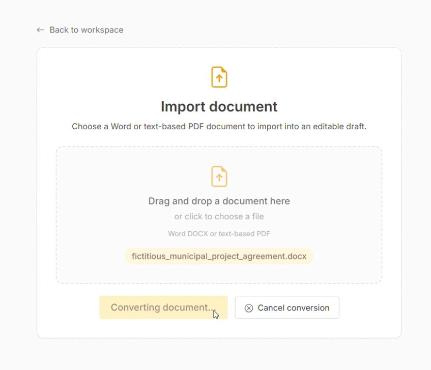 The document being converted into an editable draft